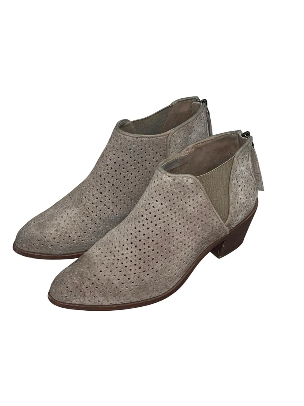 H.S. Trask Tisha Perforated Suede Ankle Booties Size 6.5M
